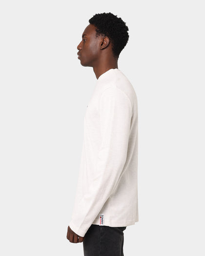 Tommy Jeans Mini Waffle Jaspe Long Sleeve White Heather