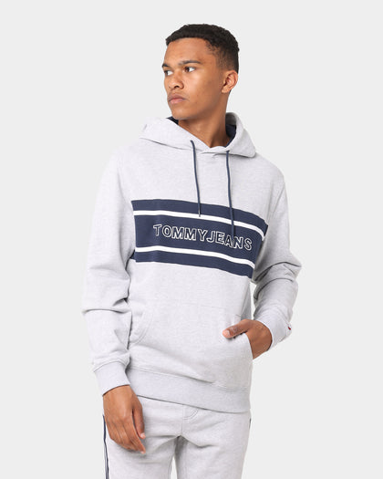 Tommy Jeans Pieced Band Logo Hoodie Light Grey Heather