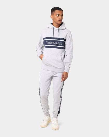 Tommy Jeans Pieced Band Logo Hoodie Light Grey Heather