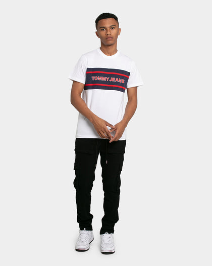 Tommy Jeans Stripe Colour-Block T-Shirt White/Red/Twilight Navy