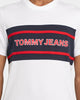 Tommy Jeans Stripe Colour-Block T-Shirt White/Red/Twilight Navy