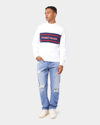 Tommy Jeans Band Mock Neck Crewneck White Multi-coloured