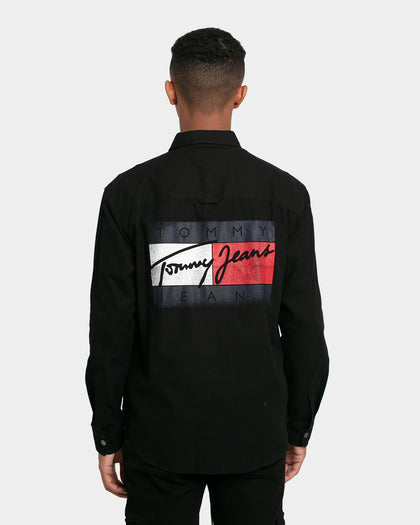 Tommy Jeans Faded Flag Overshirt Black