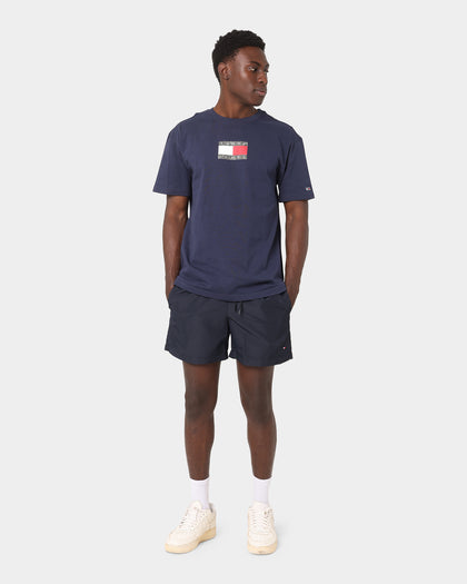 Tommy Jeans Camo Flag Script T-Shirt Twilight Navy