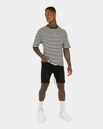 XXIII Amun Stripe T-Shirt Black/White