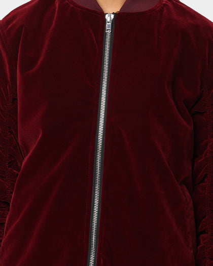 XXIII North Velour Bomber Burgundy