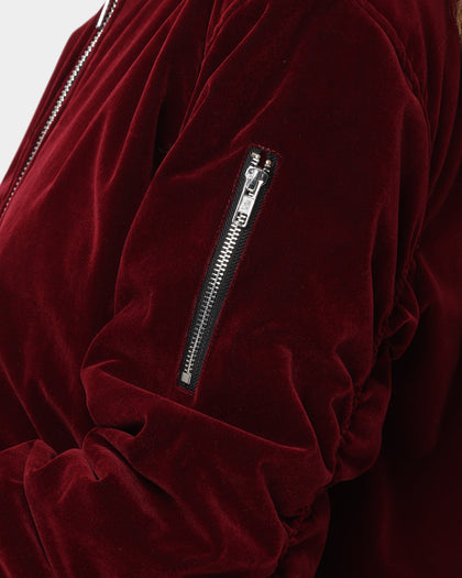 XXIII North Velour Bomber Burgundy