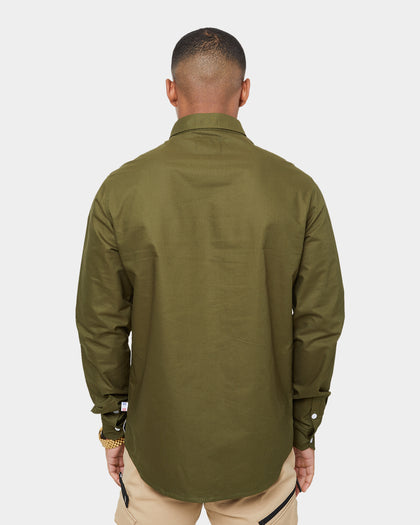 Carre Mono Oxford Button Up Shirt Army Green