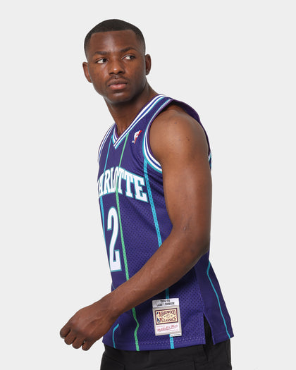 Mitchell & Ness Charlotte Hornets Larry Johnson #2 '94-'95 Swingman Jersey Purple