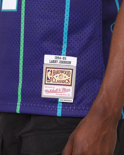 Mitchell & Ness Charlotte Hornets Larry Johnson #2 '94-'95 Swingman Jersey Purple