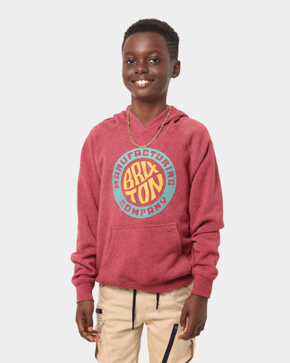 Brixton Kid's Tab Pullover Hoodie Dark Brick