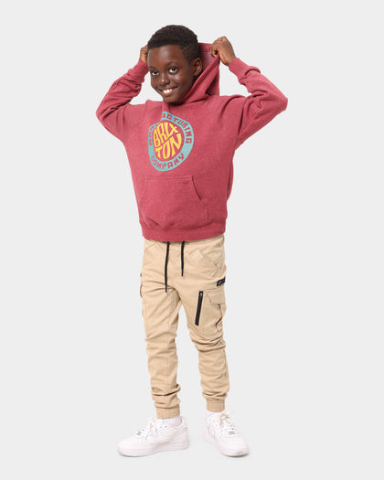Brixton Kid's Tab Pullover Hoodie Dark Brick