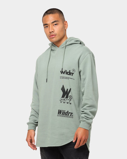 Wndrr Enigma Curved Hem Hoodie Olive
