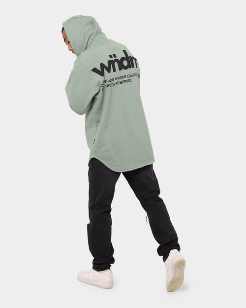 Wndrr Enigma Curved Hem Hoodie Olive