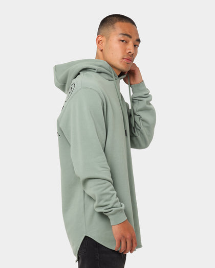 Wndrr Enigma Curved Hem Hoodie Olive