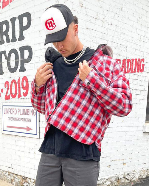 XXIII Dynasty Tartan Hood Jacket Red/Grey