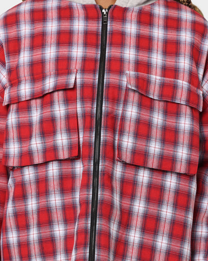 XXIII Dynasty Tartan Hood Jacket Red/Grey