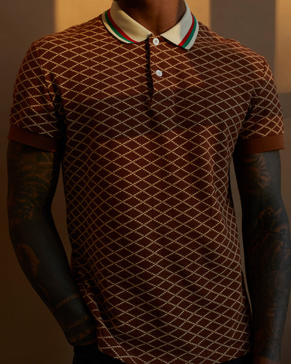 XXIII Printed Polo Brown