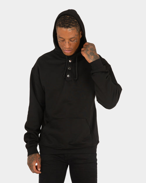 XXIII Snap Button Hoodie Black
