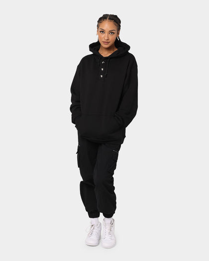XXIII Snap Button Hoodie Black