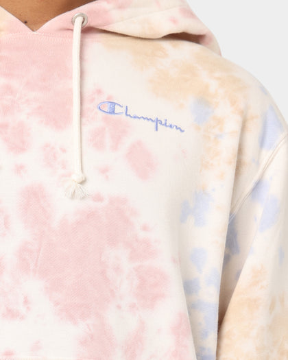 Champion Lightweight Fleece Sun Washed Hoodie Pink Beige