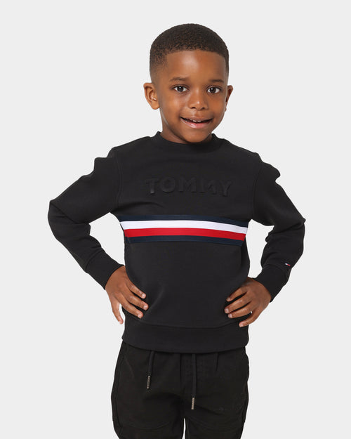 Tommy Hilfiger Kid's Embossed Signature Sweatshirt Black
