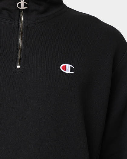 Champion Rev Weave Terry Quarter Zip Black