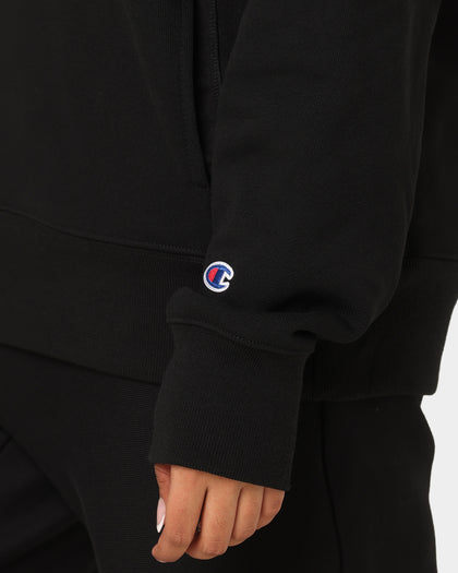Champion Rev Weave Terry Quarter Zip Black