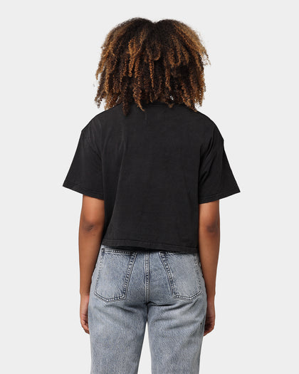 Dead Studios Destroy Hearts Cropped T-Shirt Washed Black