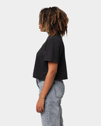 Dead Studios Destroy Hearts Cropped T-Shirt Washed Black