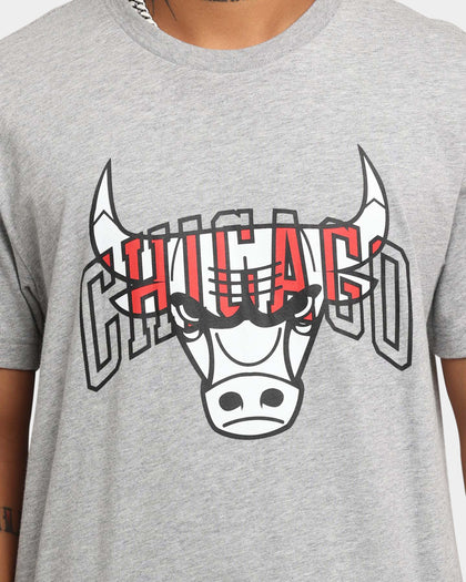 New Era Chicago Bulls Script T-Shirt Heather Grey