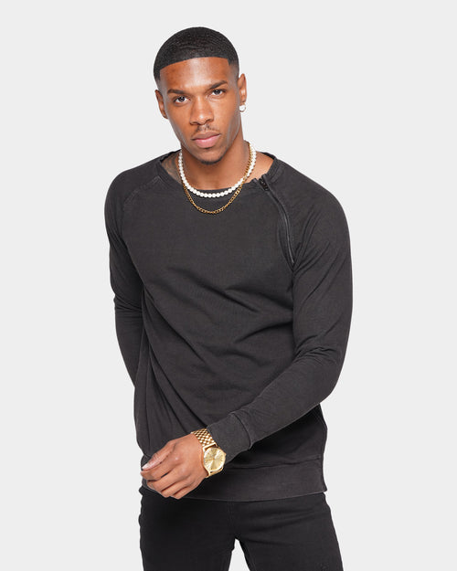 XXIII Wash Zip Crew Black