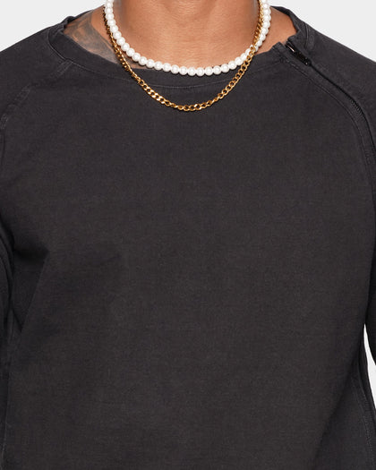 XXIII Wash Zip Crew Black