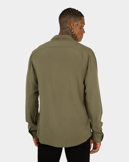 XXIII Crete Long Sleeve Button Up Shirt Khaki