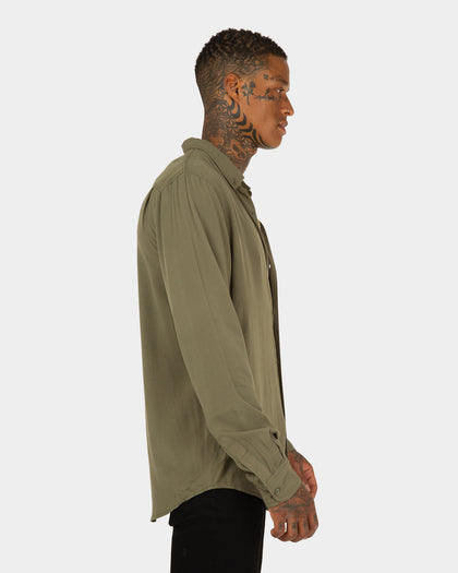 XXIII Crete Long Sleeve Button Up Shirt Khaki