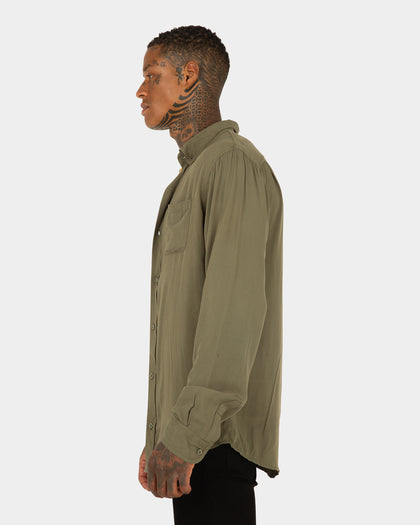 XXIII Crete Long Sleeve Button Up Shirt Khaki