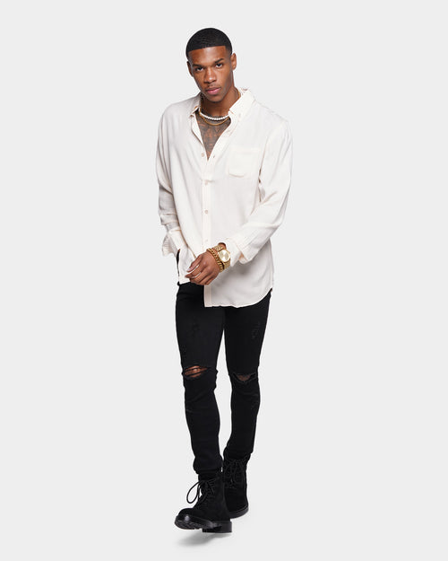 XXIII Crete Long Sleeve Button Up Shirt Stone