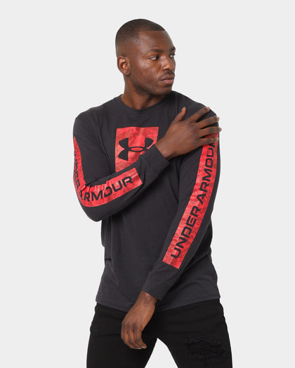 Under Armour Camo Boxed Sport Style Long Sleeve T-Shirt Black/Red