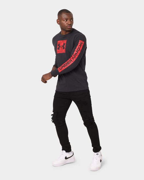 Under Armour Camo Boxed Sport Style Long Sleeve T-Shirt Black/Red