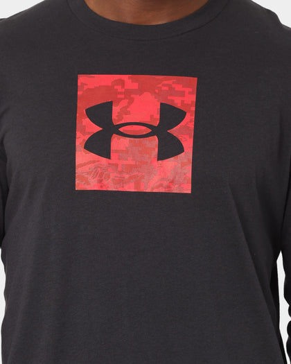 Under Armour Camo Boxed Sport Style Long Sleeve T-Shirt Black/Red