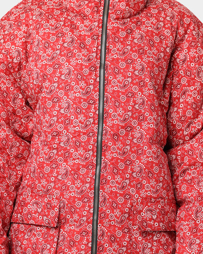 XXIII Paisley Puffer Jacket Red
