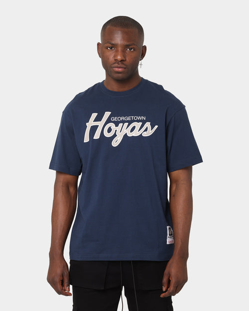 Mitchell & Ness Allen Iverson Georgetown Hoyas Script Logo T-Shirt Navy