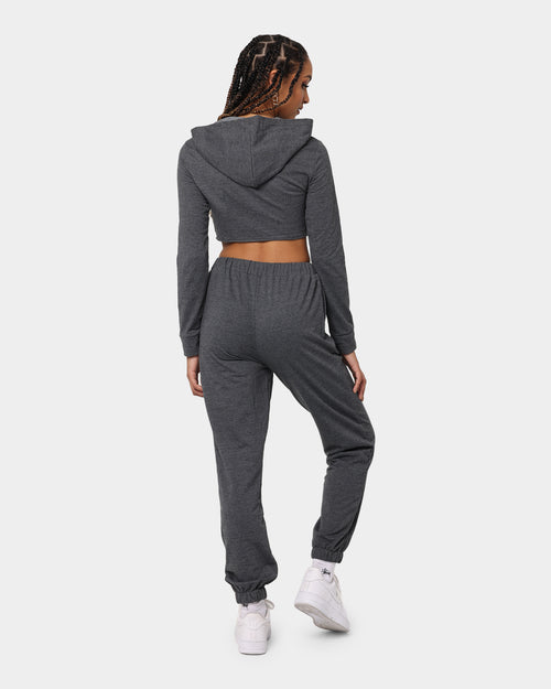 XXIII Women's Corset Track Suit Set Dark Heather Grey