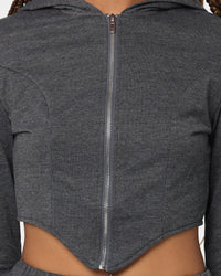XXIII Women's Corset Track Suit Set Dark Heather Grey