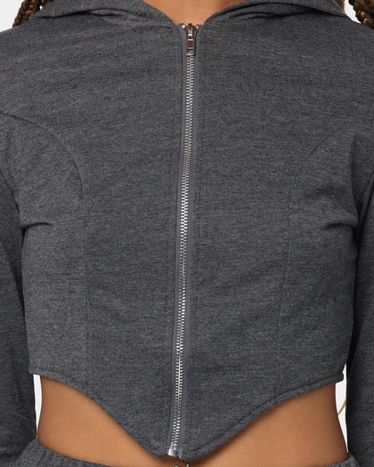 XXIII Women's Corset Track Suit Set Dark Heather Grey