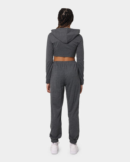 XXIII Women's Corset Track Suit Set Dark Heather Grey