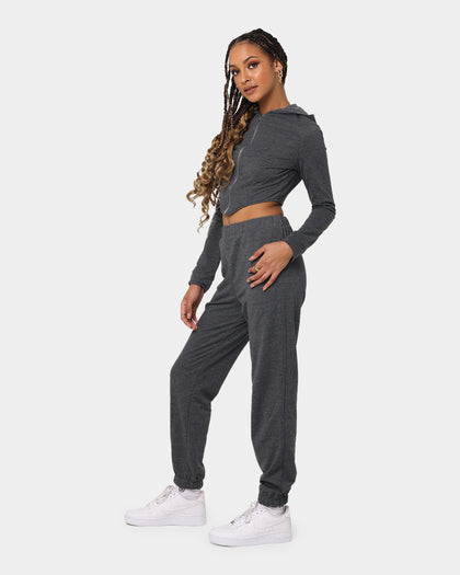 XXIII Women's Corset Track Suit Set Dark Heather Grey