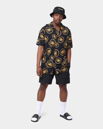 Last Kings Gold Tut Button Up Shirt Black