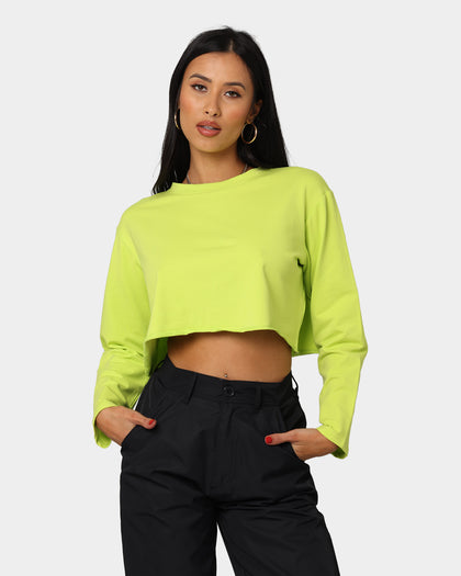 XXII Women's Chloe Crop Long Sleeve T-Shirt Lime