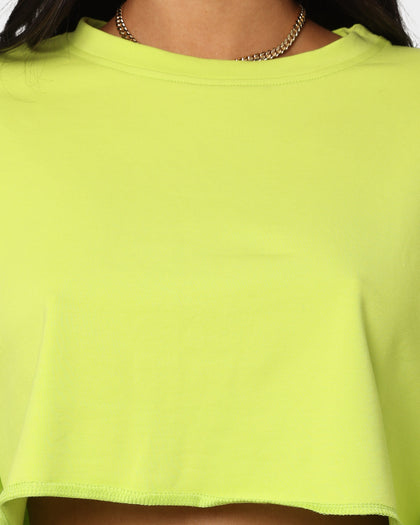 XXII Women's Chloe Crop Long Sleeve T-Shirt Lime